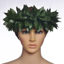 Free Shipping HE00011 50pcs/lot 50Cm Artificial Silk Small Maile Leaves Elastic Headband Hawaii Floral Headwear Wholesale