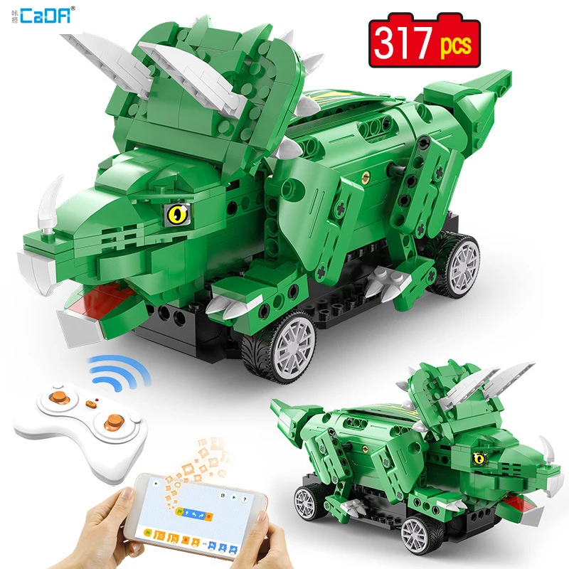 

Cada High Technical Assembled Building Blocks Tyrannosaurus Dual Control Programming Dinosaur Bricks Model DIY RC Toys Gifts