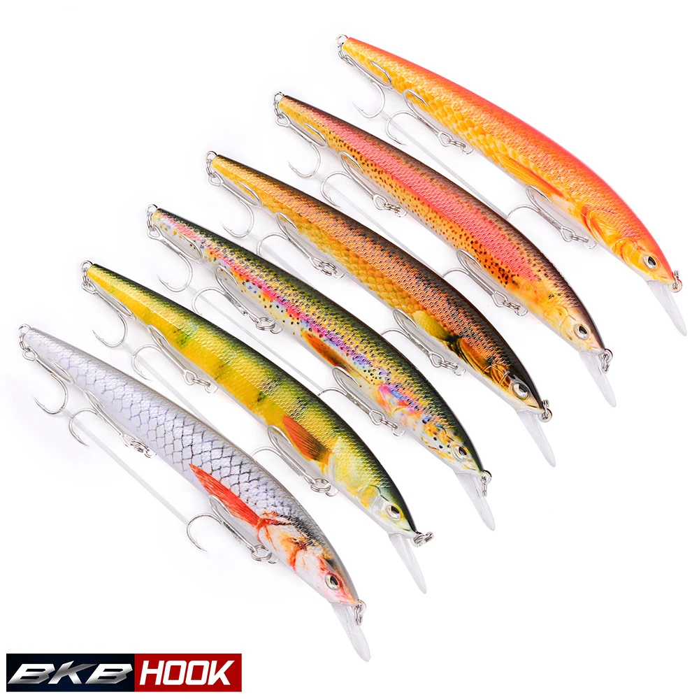 PROBEROS pcs Fishing Lure Set 15cm 18g Hard Artificial Minnow Lures 6 Color Crankbait Fishing Baits #4 Treble Hook dw436