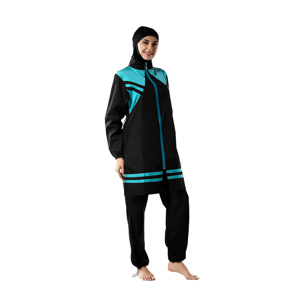 YONGSEN Summer Muslim Swimsuit Islamic Conservative Burkinis Beachwear Hijab ladies Swimwear Trousers Hooded Temperament Elegant