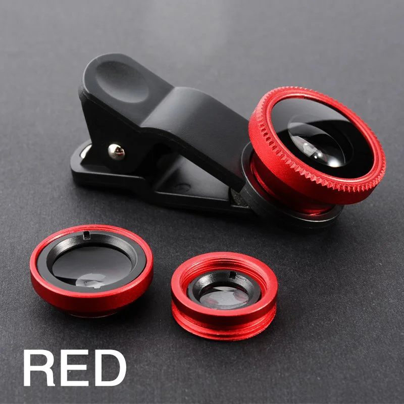 3in1 Fisheye Phone Lens 0.67x Wide Angle Zoom Lens Fish Eye Macro Lenses Camera Kits With Clip Lens On The Phone For Smartphone