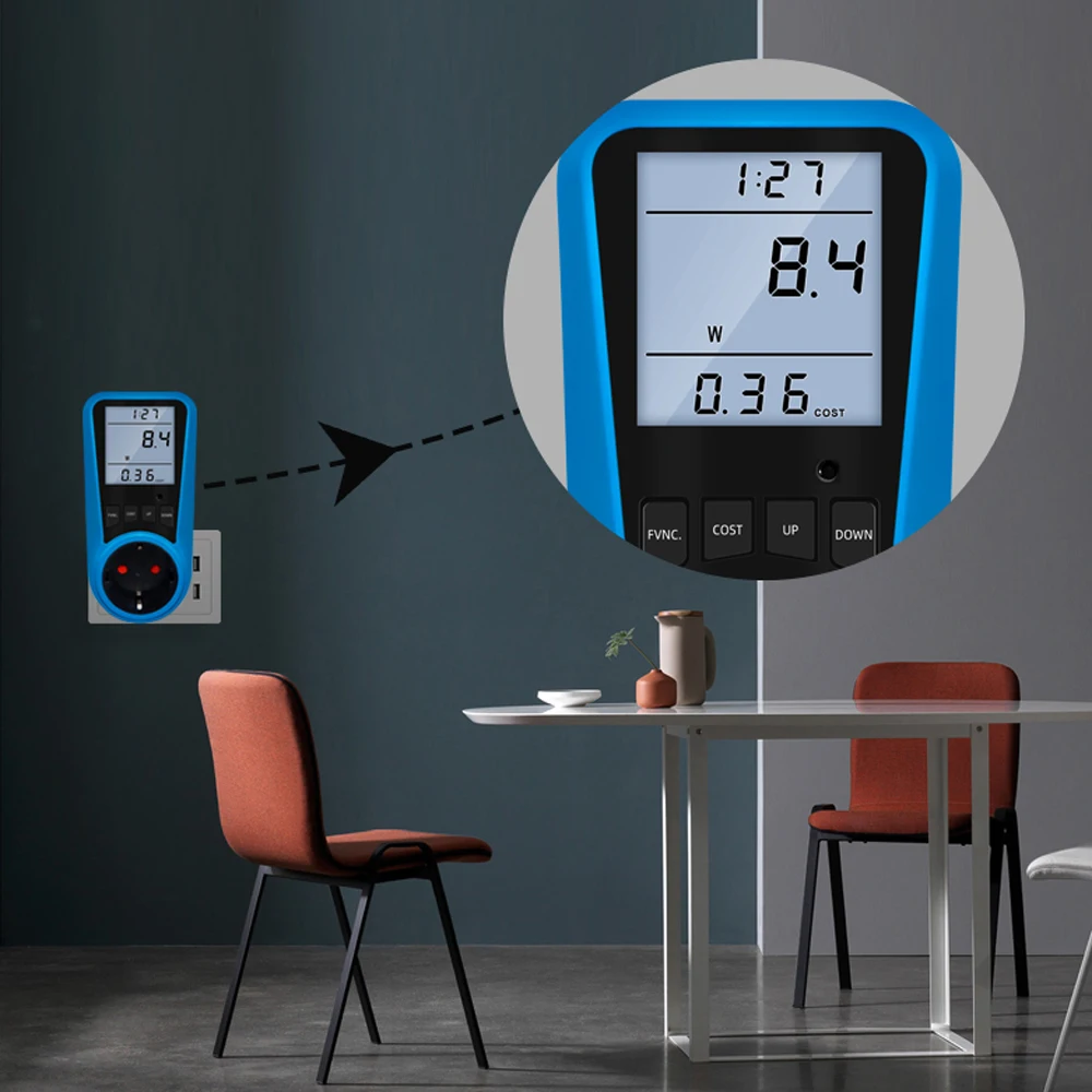 Imagem -04 - Digital Wattmeter Medidor de Corrente Voltímetro Tempo Watt Energia Tester Analisador ac 230v 50hz