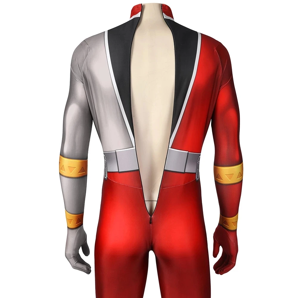 Costume de Cosplay kishryyu Sentai Ryusoulger, Costume rouge Dino Ranger, body, Halloween mascarade, vêtements Zentai Cool imprimés