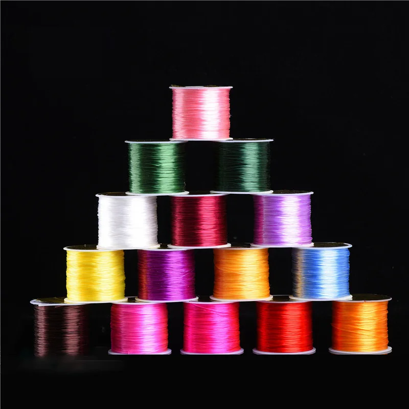 50Meters/roll Black White Stretch Elastic Cord For Bracelet Necklace Nylon Beading Cord String Thread Diy Jewelry Making Supplie