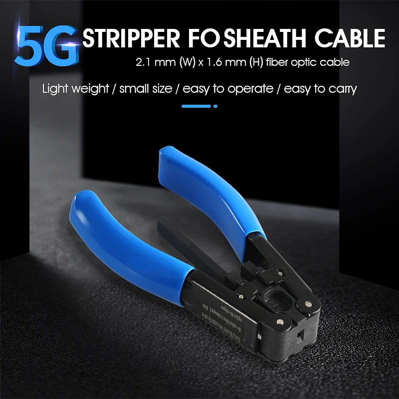 Ftth Glasvezel Strippen Tool 5G Lederen Kabel Afstriptang 2.1*1.6Mm Optische Composiet Kabel Draad Stripper