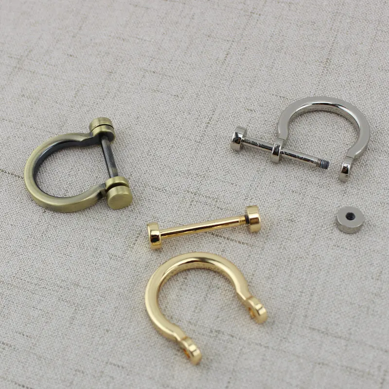 50pcs 10pcs  Inner 19mm removable D buckle horseshoe buckle alloy detachable screws opened metal bags handle connector hanger