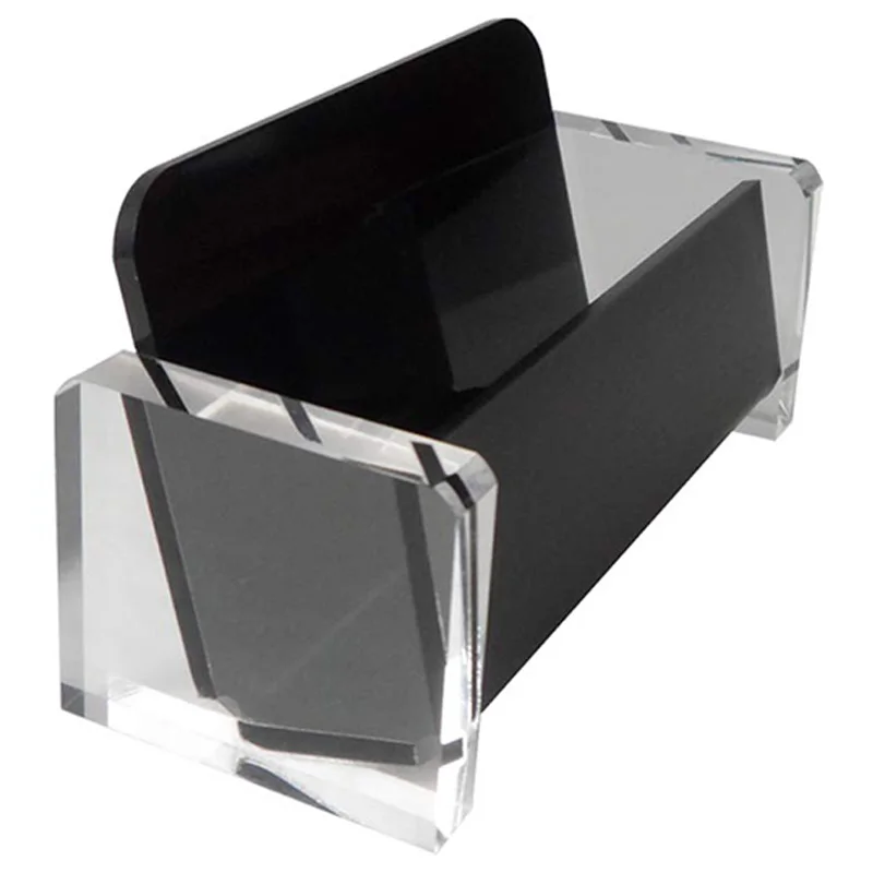 

Acrylic Desktop Business Card Holder Display for Desk Elegant Business Card Stand for Office Black