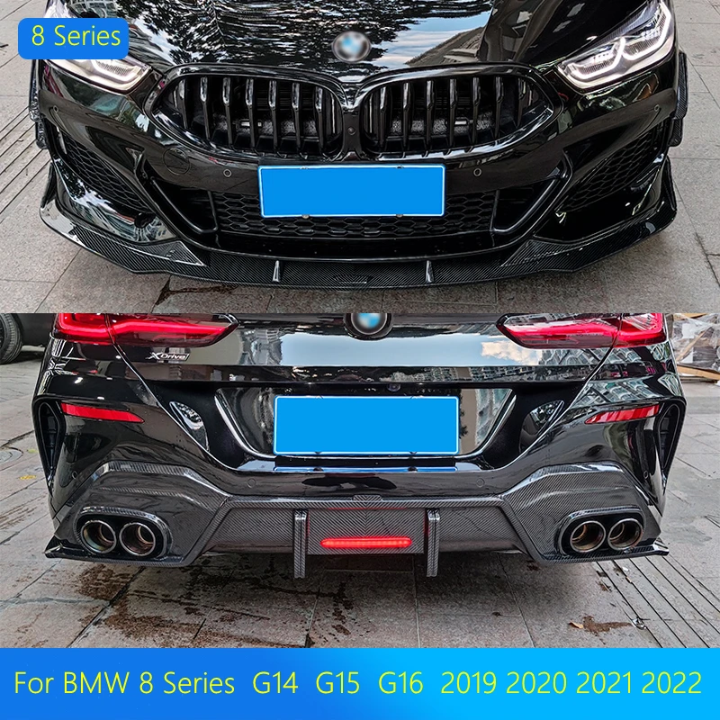 

Real Carbon Fiber For BMW 8 Series G14 G15 G16 2019 2020 2021 2022 Front Lip Rear Diffuser Bumper Spoiler Tail Throat