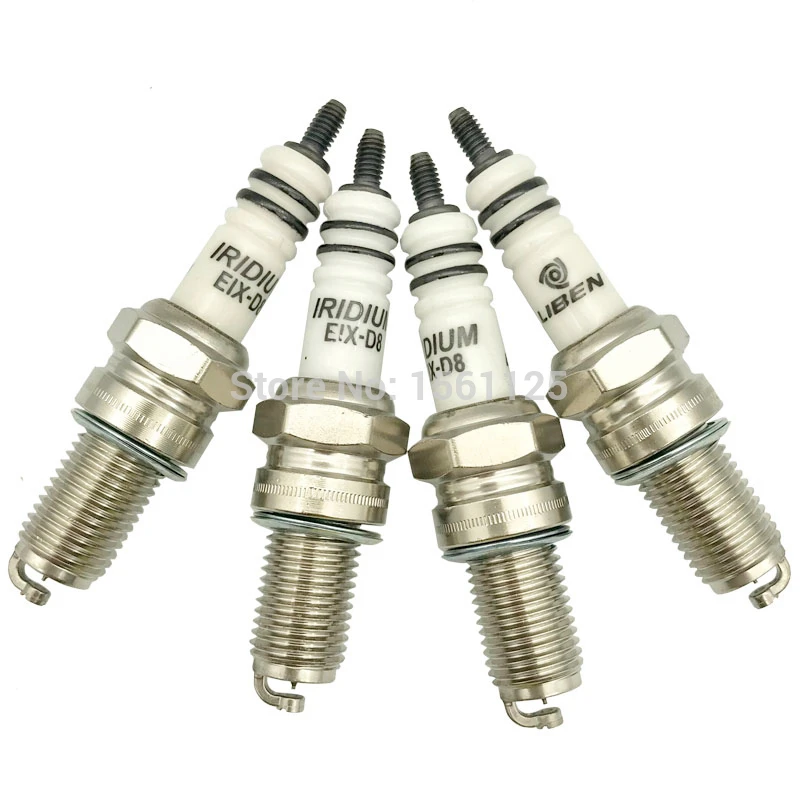 4PCS INT VORTEX IRIDIUM patent motorcycle spark plug EIX-D8 FOR D8EA DR8EIX DR8EGP DPR8EIX-9 IX24B X24ESU D8TC D8RIU BUJIA 125CC