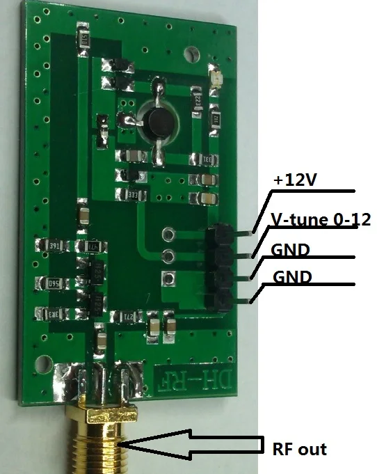 

RF VCO ВЧ генератор источник частоты широкополосный VCO 515 МГц --- 1150 МГц