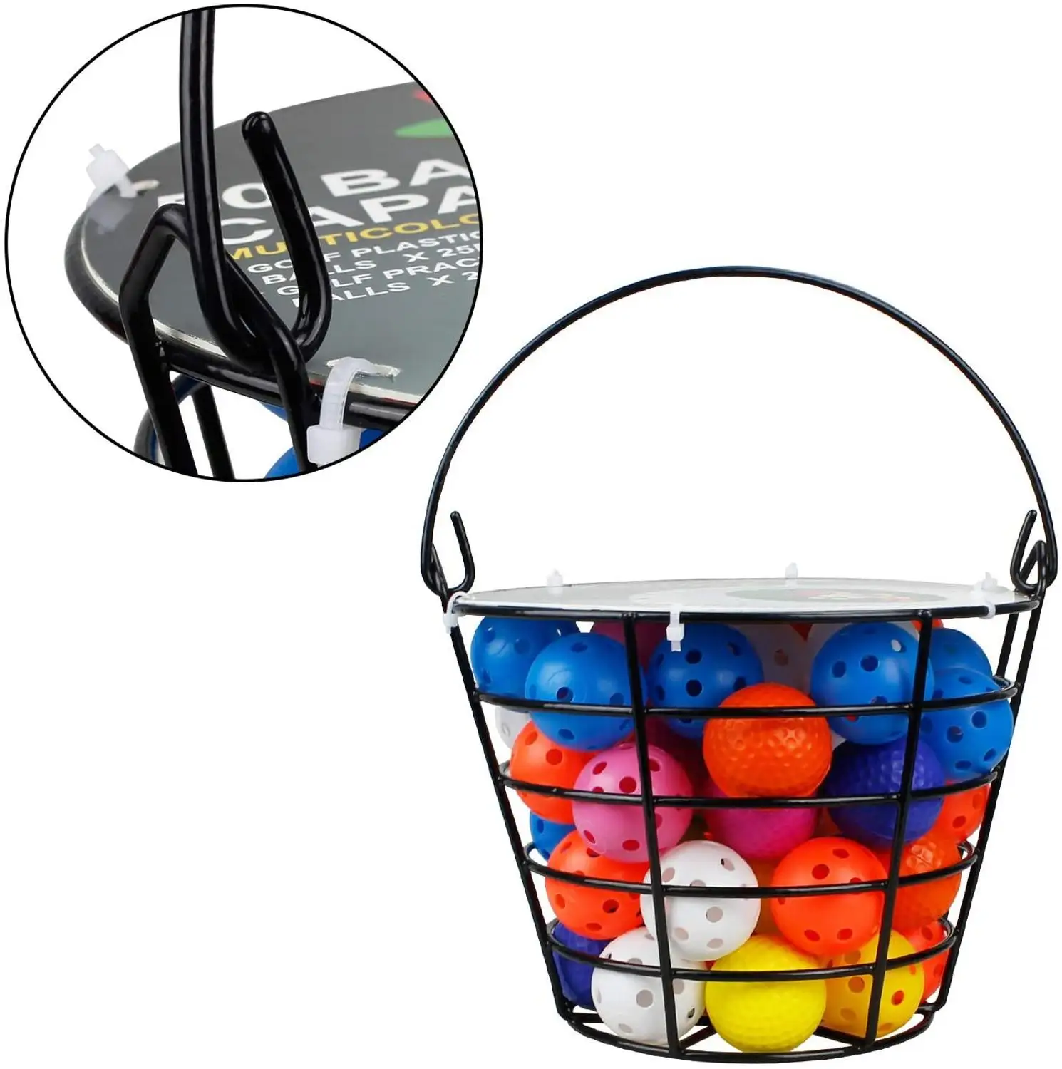 Crestgolf Golf Plastic Ball Hollow Sports Golf Foam Practice Golf Balls with Metal Range Bucket