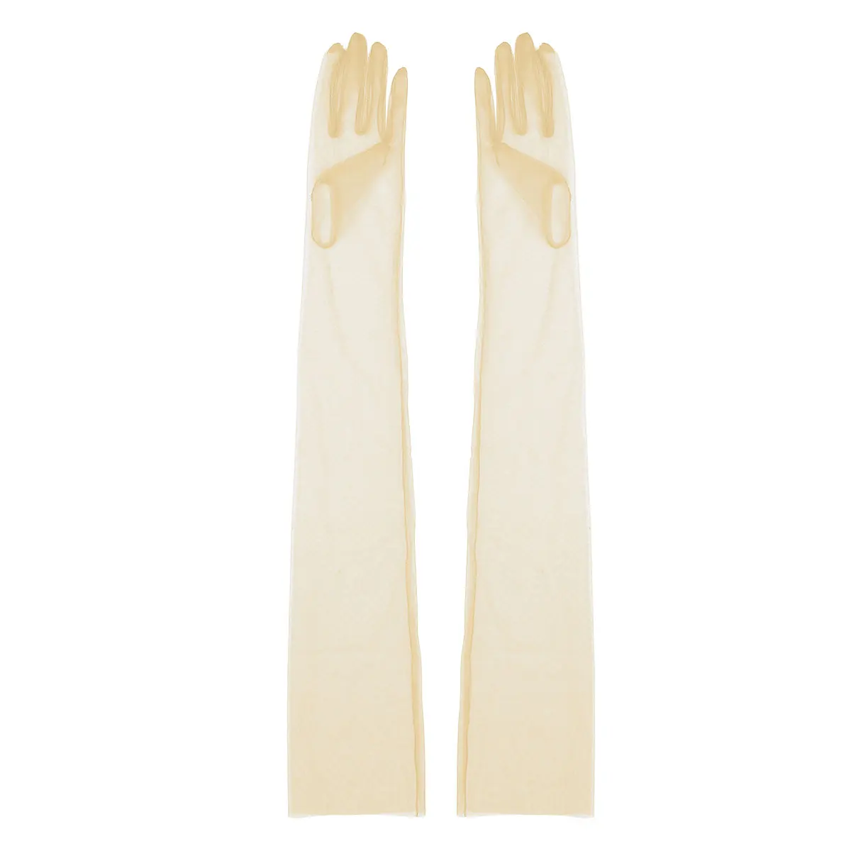 YiZYiF Sexy Women Gloves Smooth Sheer Seamles Long Gloves Mittens for Sun Protection Bride Glove Seamless See Through Gloves