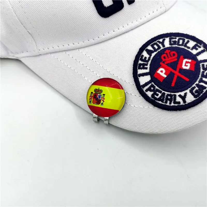 National Flag Golf Ball Marker With Magnetic Hat Clip Country World Banner VARIOUS DESIGNS STYLE 001