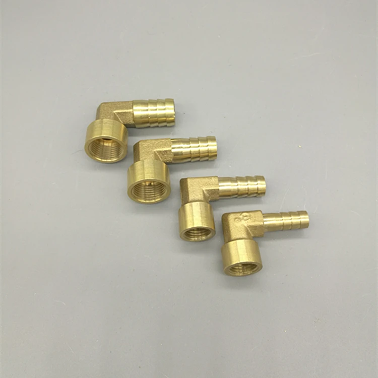 Acoplador de junta de conector de cobre de rosca hembra BSP, codo de conexión de manguera de latón de 8mm, 10mm, 12mm, 14mm, 16mm, cola de lengüeta de 1/4 ", 3/8" y 1/2"