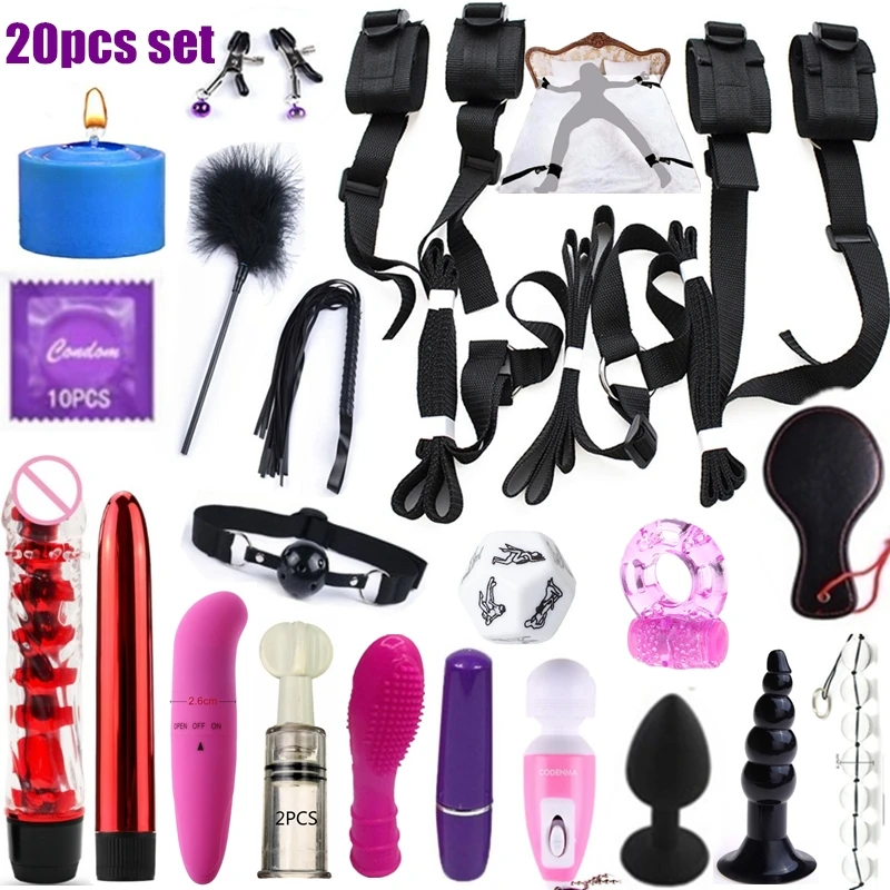 

Bondage Adult Products Sex toys bundle Erotic Toys For Adults Vibrators Condom candle Bdsm
