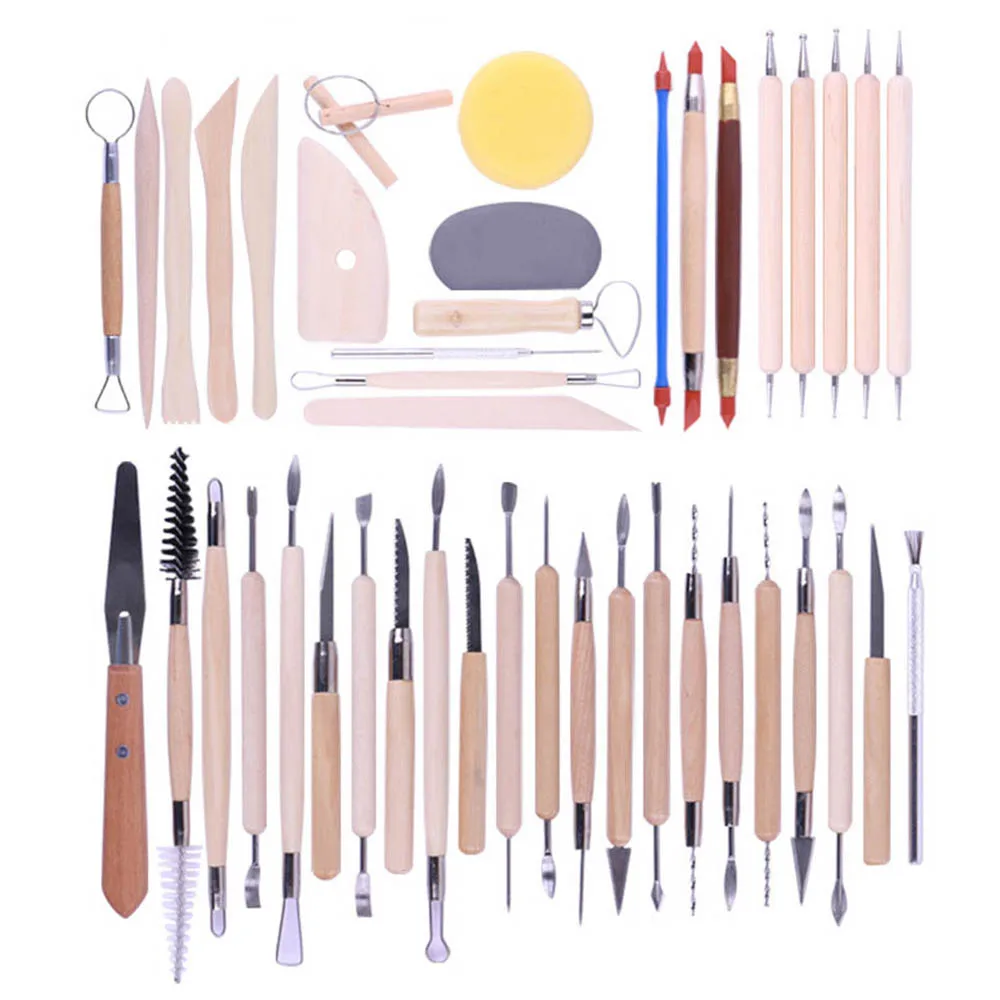 22/43pcs Tools For Ceramics Clay Sculpture Tools For Polymer Tool Craft Sculpting Pottery Modeling Carved Smoothing Wax Kit