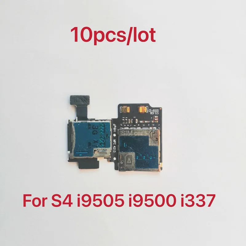 10 шт. лоток для Sim-карты держатель гибкий кабель для Samsung Galaxy S4 i9500 i9505 i337 Micro SD слот ридер адаптер запасные части