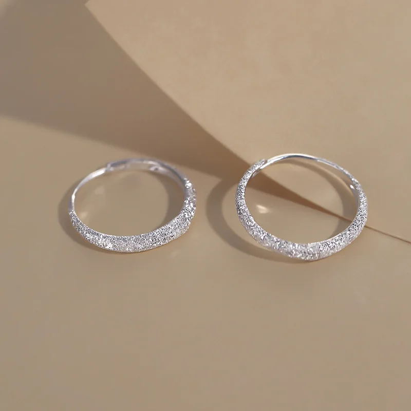 925 Silver Needle Piercing Circle Charm Hoop Earring For Women Girls Party Wedding  Jewelry eh1089