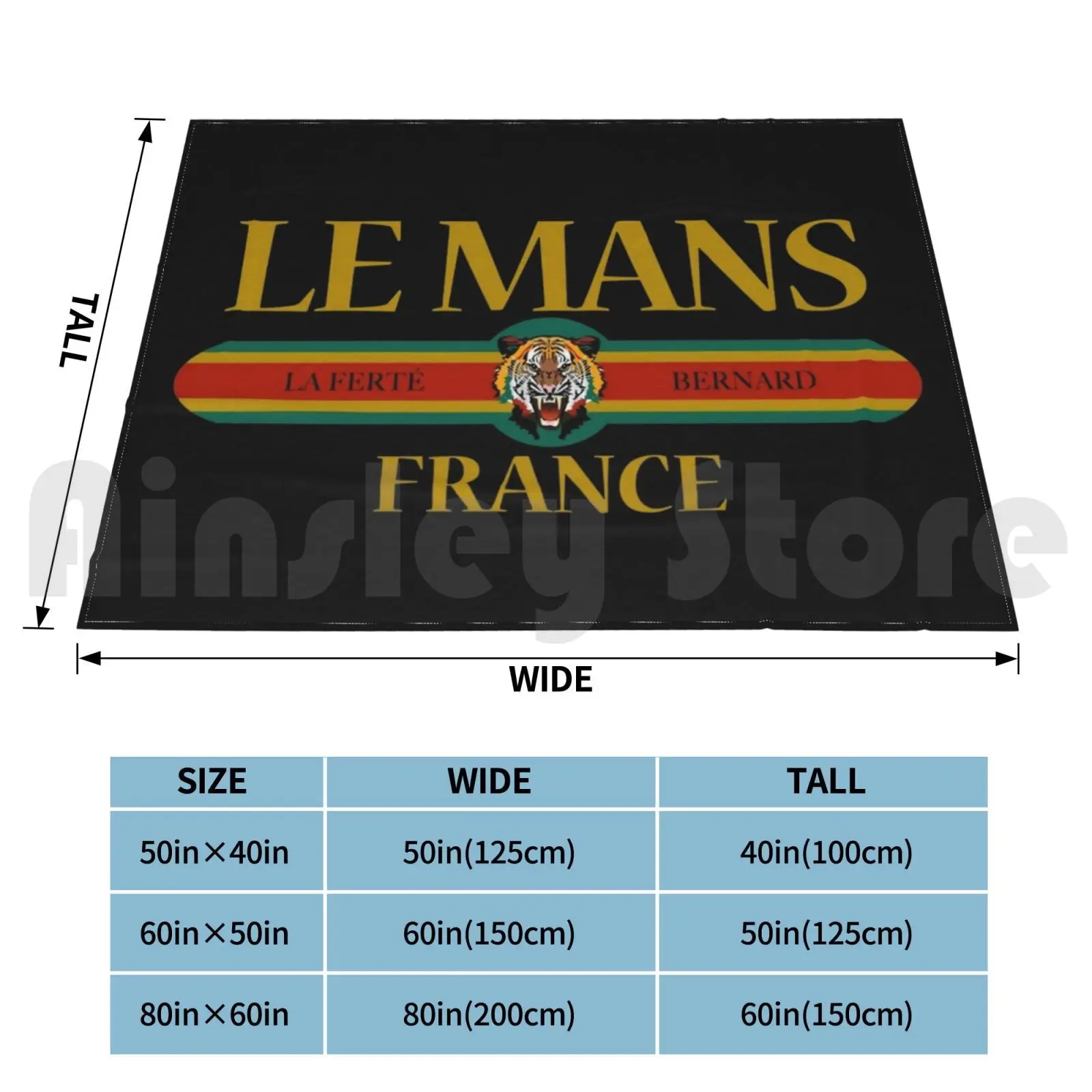 Le Mans France-Fashion Tiger Face-City Of Le Mans Blanket Fashion Custom Le Mans Le Mans City France French