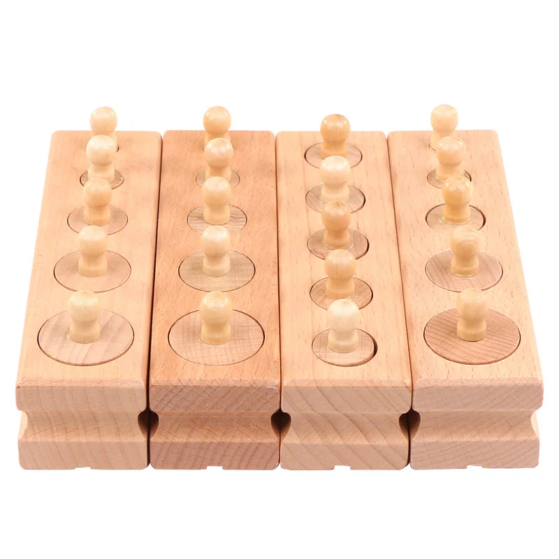 Montessori Materials Baby Wooden Toys Socket Cylinder Block For Children Educational Preschool Early Learning Toy