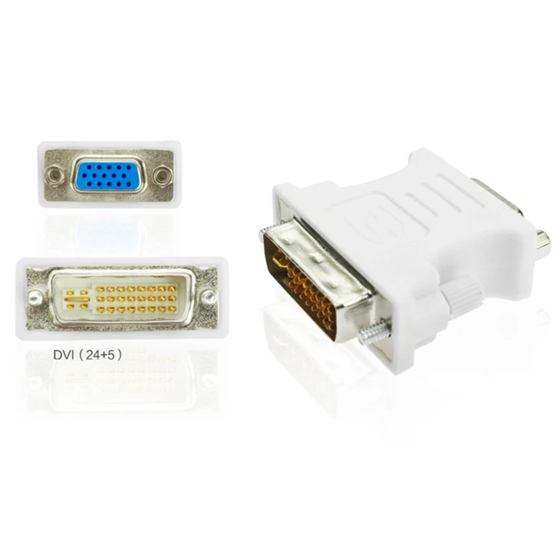 1080P DVI i 24+5 to VGA Cable Male Female Converter Video Adapter Switch Connector for HDTV PC Projector Monitor Display