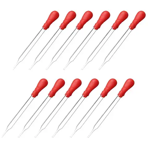 Bilashmart 5Pcs 10ml Glass Pipette Medicine Laboratory Dropper Red Rubber Head Pipet Dropper for Office School Chemistry Supplies Lab Tubes