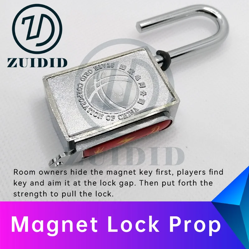 Magnet Lock Prop ZUIDID escape room find key and aim it at the lock gap widely used in real life room escape game