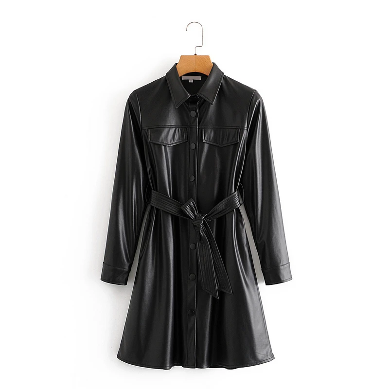 New Fashion Women High Street PU Leather Long Jacket Female Casual Loose Windbreaker Coat