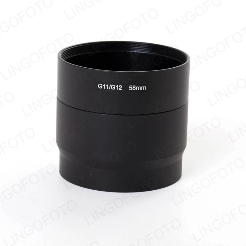 For Canon Powershot G10 G11 G12 58mm Camera Filter Adapter Tube Black Metal Bayonet Mount LC8345