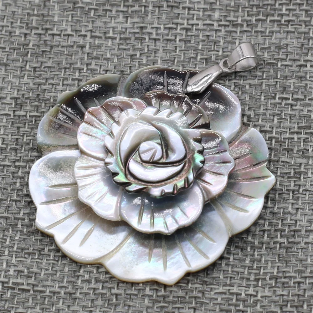 Natural Abalone Shell Pendant Flower shape Mother of Pearl Exquisite charms For jewelry making DIY Necklace accessories