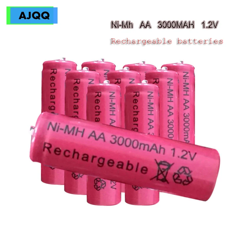 

Sales AJQQ NI-MH AA 1.2v 3000MAH Rechargeable Battery Alkaliney Battery For Watch Camera Battery Toys MP3/MP4