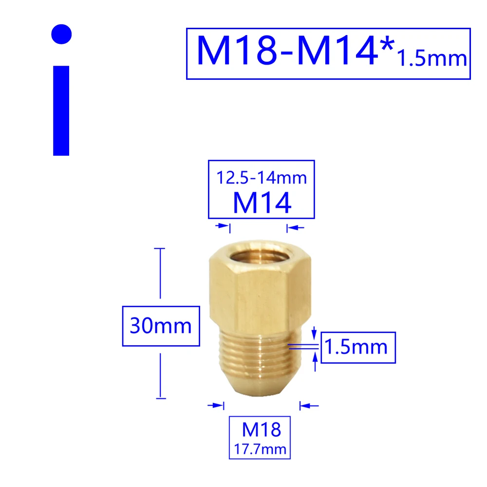 Messing Männlich Weiblich 1/2 "M14 M18 M22 3/8" Gewinde Anschluss Zahn Pitch 1,5mm Kupfer Wasserhahn Waschen maschine Bad Koppler – Detail 12