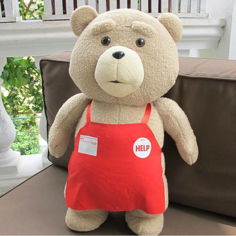 

Hot Sale Big Teddy Bear Ted 2 Plush Toys In Apron 46CM Soft Stuffed Animals Ted Bear Plush Dolls For Christmas Gift For Kids