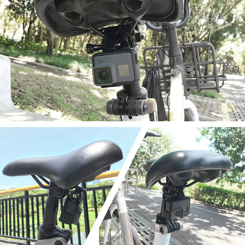 New Aluminum Bike Bicycle Saddle Camera Bike Seat Mount For All GoPro Hero 10 9 8 7 6 5 4 3 Camera SJ4000