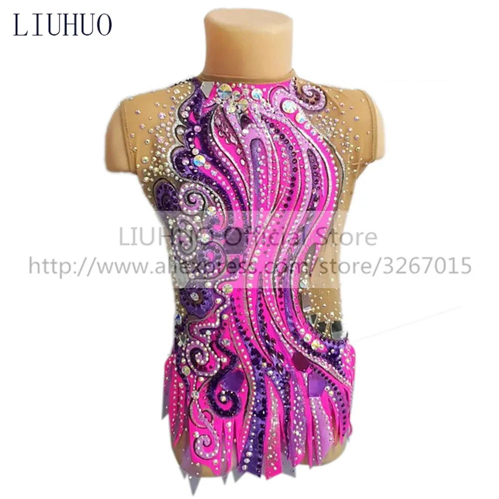 

LIUHUO Women's Girls' Performance Rhythmic Gymnastics Competition Leotard Artistic Costume Ice Skating Dress Customize Red Kids