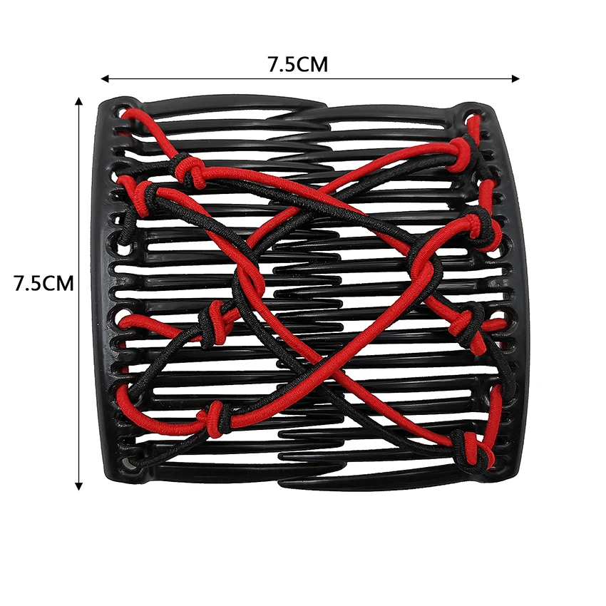 المنسوجة يدويا حبل الشعر Combs مقاطع الشعر مطاطا بسط الشعر مشط مقاطع مزدوجة للنساء الفتيات الشعر ملحقات للتزيين