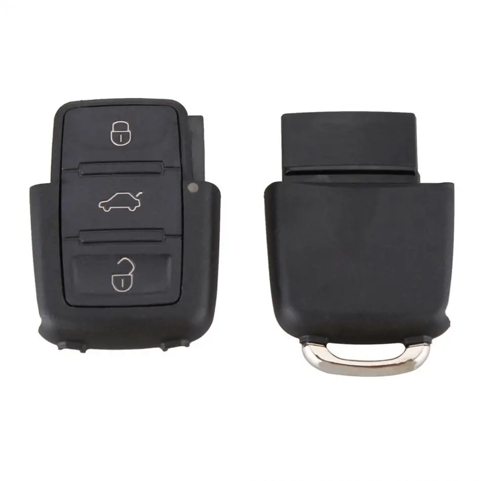 Funda de llave de repuesto para coche inteligente, carcasa negra con 3 botones, sin Chip, compatible con Volkswagen B5, Passat