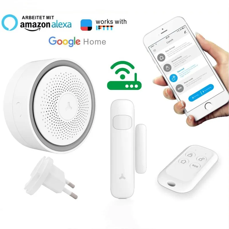 

Wireless Security Alarm Accessory Smoke Gas Detector Signal Repeater Strobe Siren PIR Vibrate Door Water Sensor Remote Control