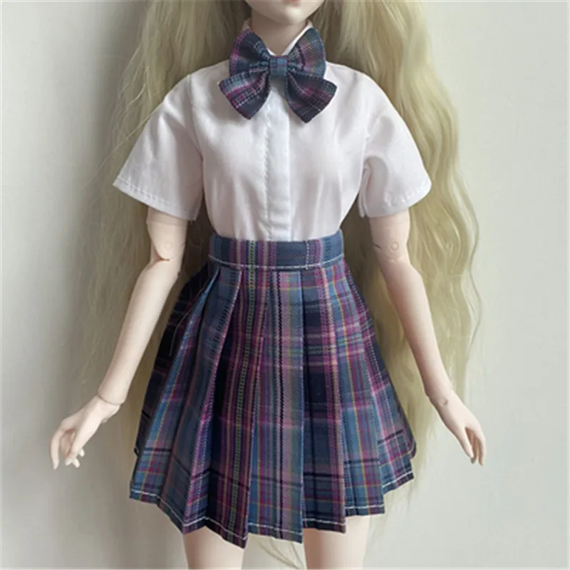 BJD doll dress is suitable for 1/3 and 1/4 size fashion new JK uniform plaid skirt pleated skirt e-sports girl high waist skirt