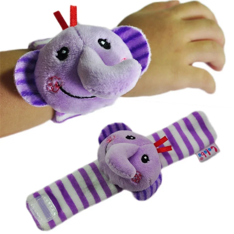 Animal Baby Plush Rattle Mobile Bell Toy Early Educational Wrist Strap Rattle Toys Baby Shaker Hand Bell Baby Toys 0-12 Months