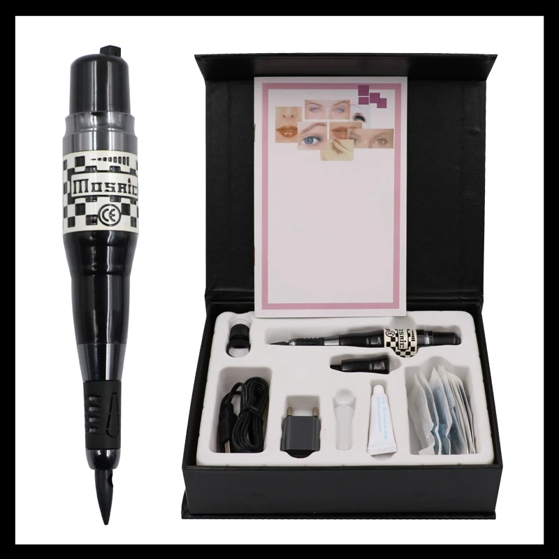 

1 set Small Permanent Makeup USA mosaic tattoo machine kit Complete Cosmetic Tattoo Kits With Tattoo Gun Needles Caps