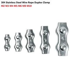 1pcs/5pcs 304 Stainless Steel Wire Rope Duplex Clamp Cable Chuck Fixing Clip M2 M3 M4 M5 M6 M8 M10