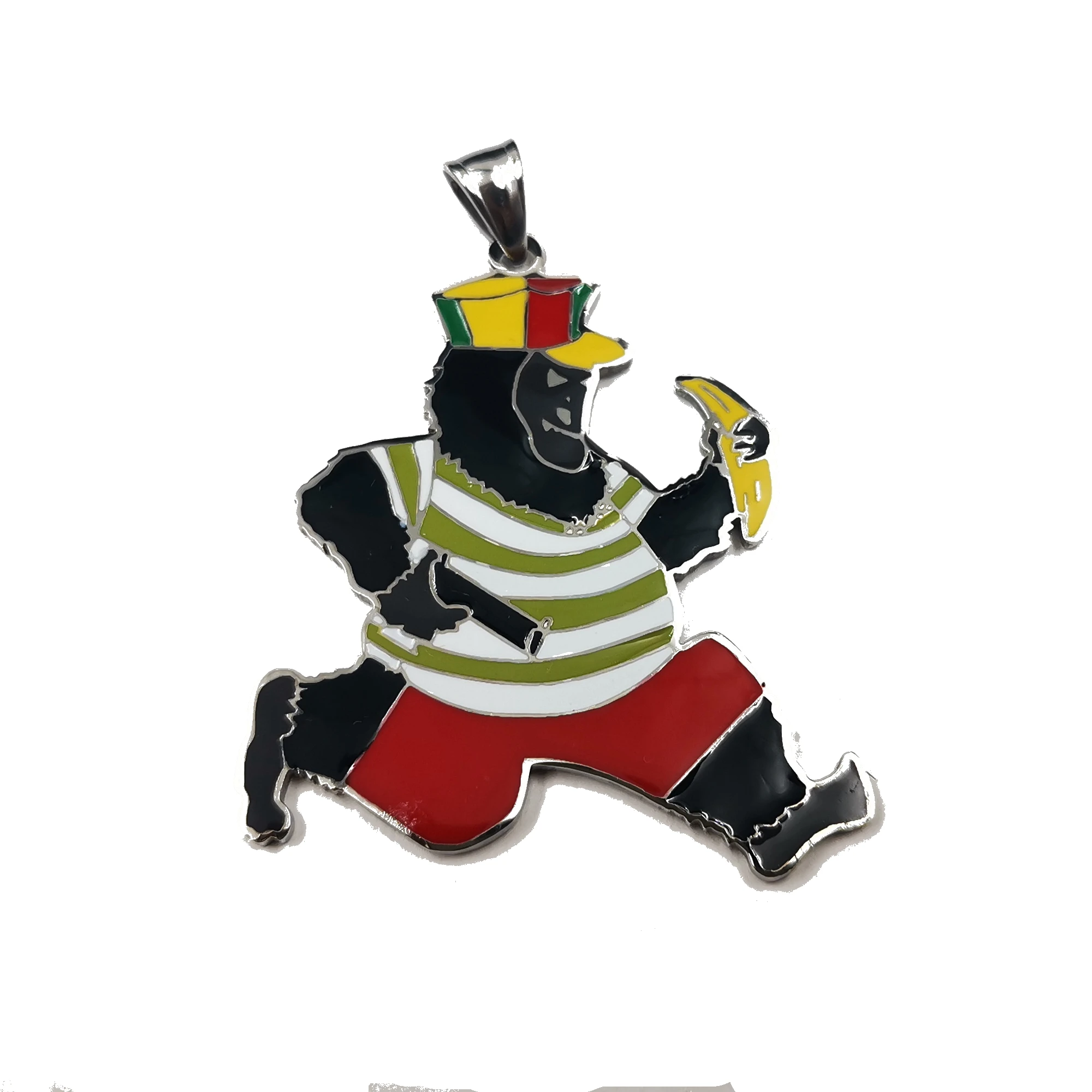 Mens Large 2 inch ICP Ape Boy Charms Juggalo Pendant Charms Stainless steel Necklace Ball chain 3mm 30 inch image 4