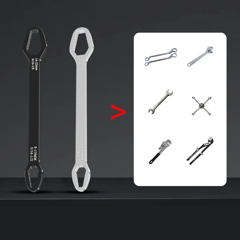 Chiave Torx universale 8-22mm strumenti di riparazione regolabili a doppia testa chiave a cricchetto Set di viti per auto moto bicicletta