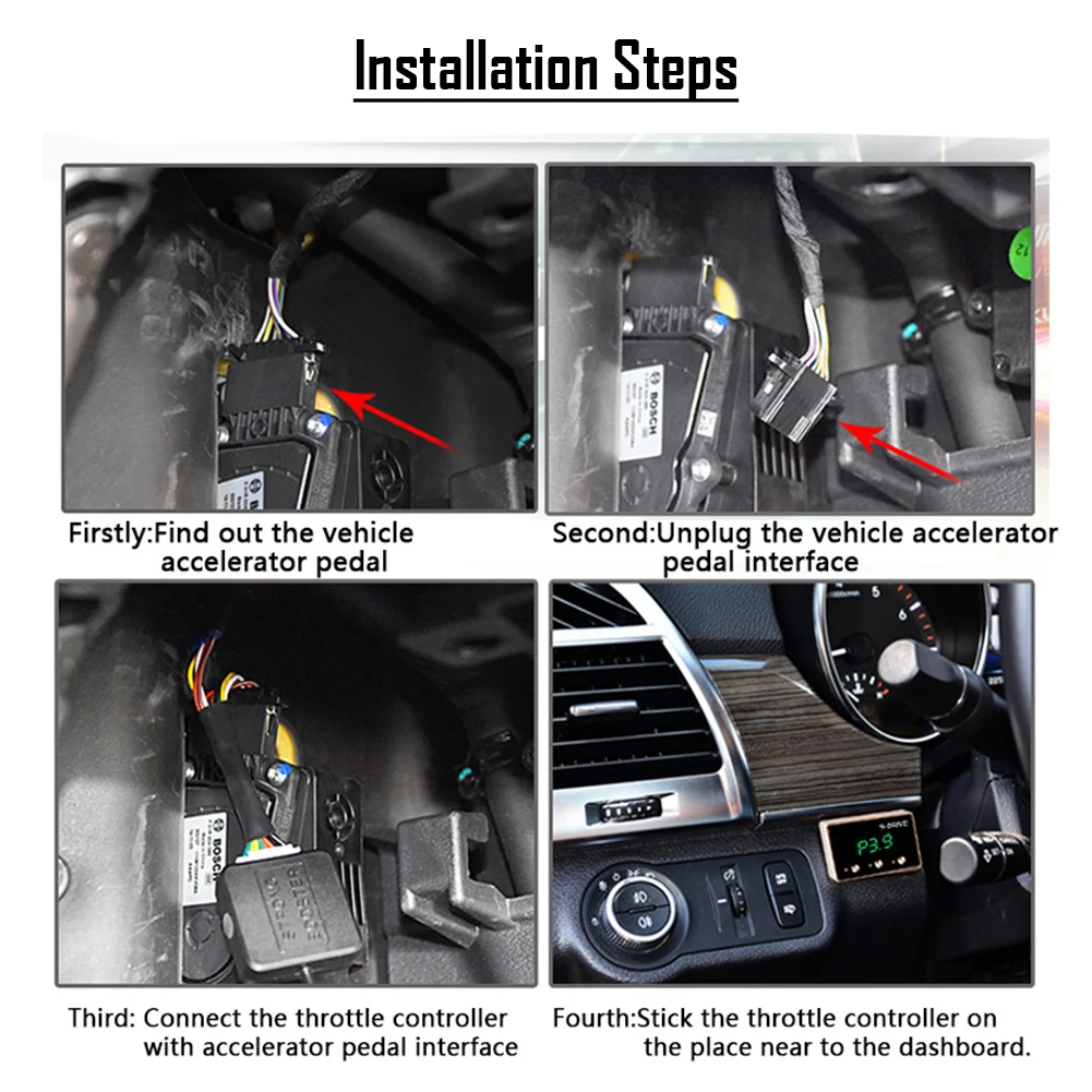 Acceleratore elettronico per auto pedale acceleratore KA-809 spina per ALFA ROMEO BUICK CADILLAC CHEVROLET OPEL per JEEP WRANGLER