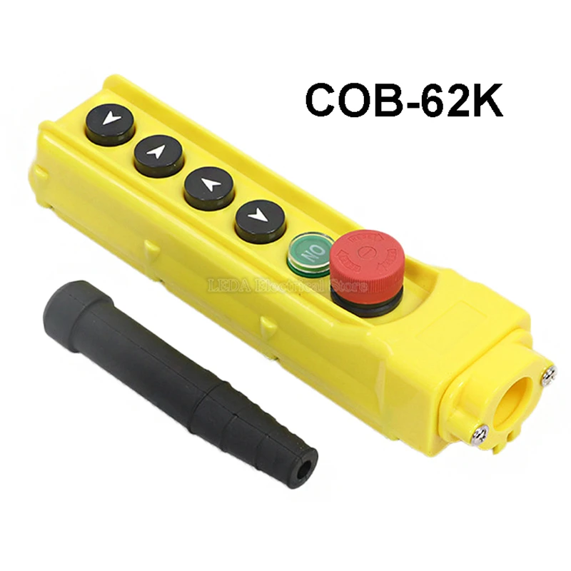 

1Pcs COB-62K Rain Proof Traveling Crane Switch Emergency Stop Button Control Switch Yellow