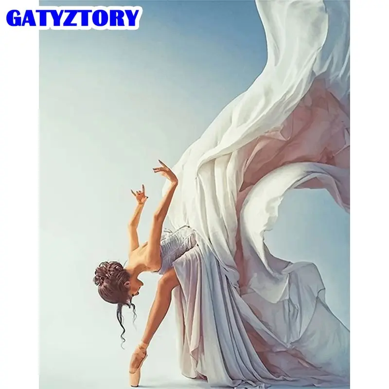 

GATYZTORY Paints By Numbers Figure Ballet Beauty Woman DIY Pictures Oil Painting By Numbers Set Gift Coloring By Numbers Canvas