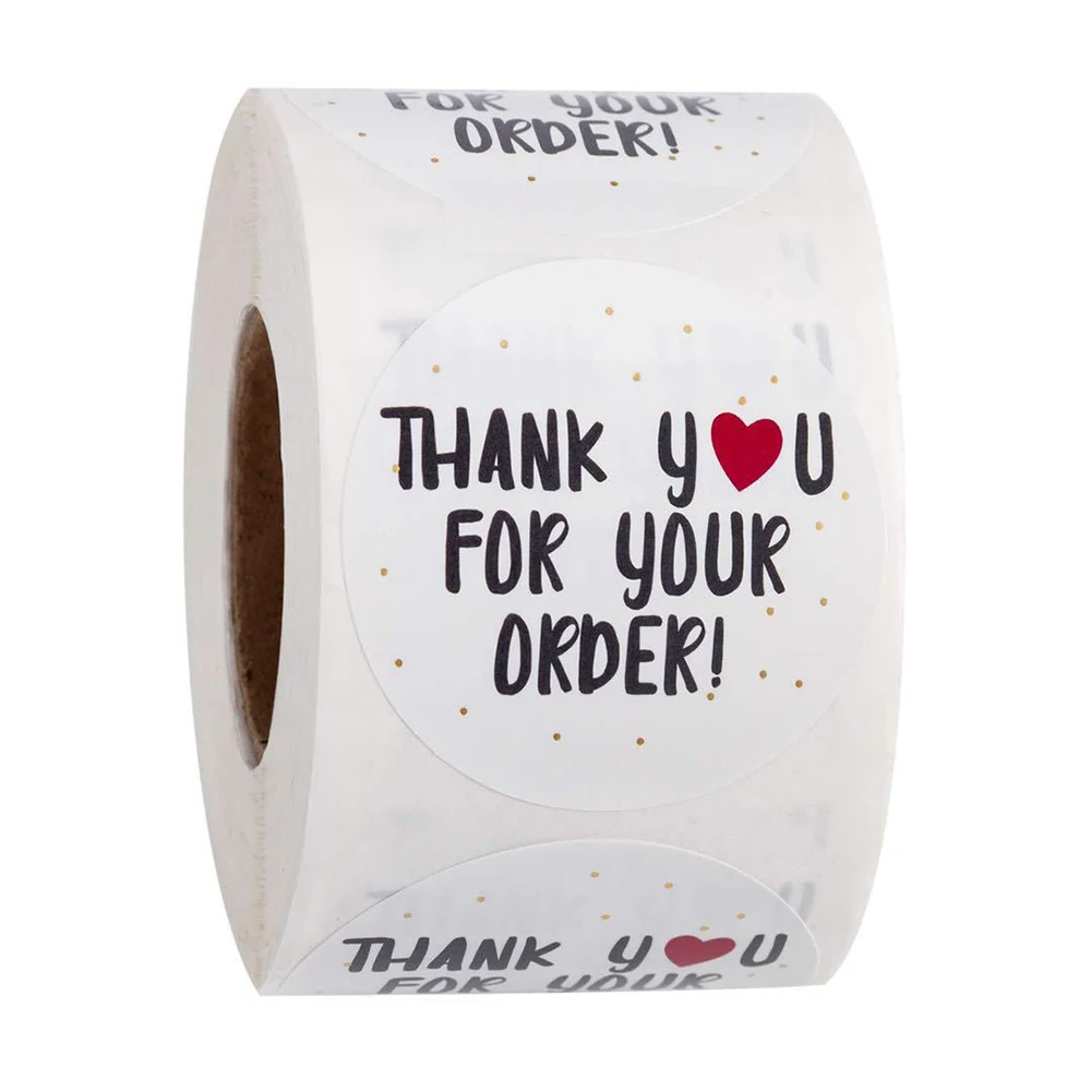 500pcs Round Thank You for Your Order Sticker  Gift Box/bag Sealing Label DIY Decoration Stickers