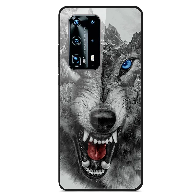 Cover For Huawei P40 Pro / P40Lite Case Luxury Tempered Glass Fundas for Huawei P40 Lite P 40 Bumper P40Pro Fashion Cool Coque