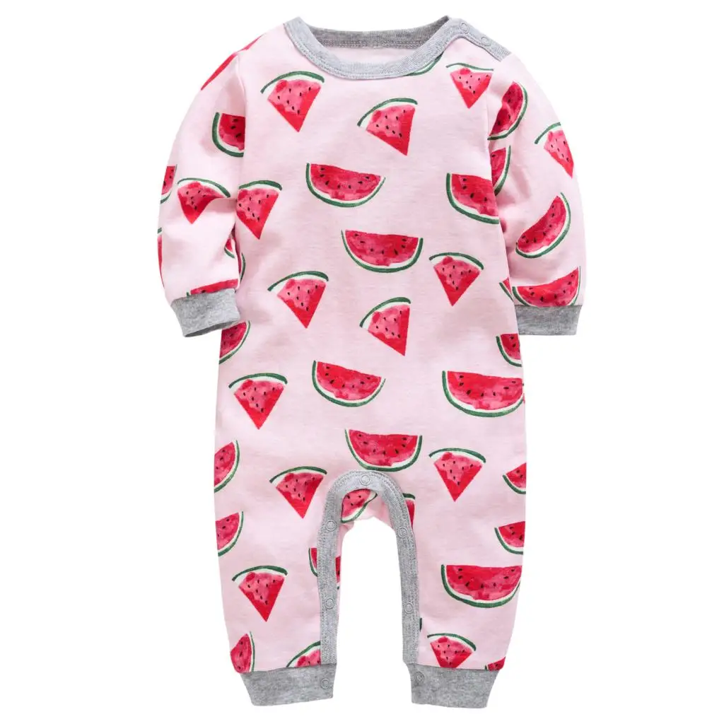 

Honeyzone Infantil Menina Cute Watermelon Print Roupas Newborn Baby Girl Clothes 0 3 Months Baby Girl Outfit Toddler Pink Romper